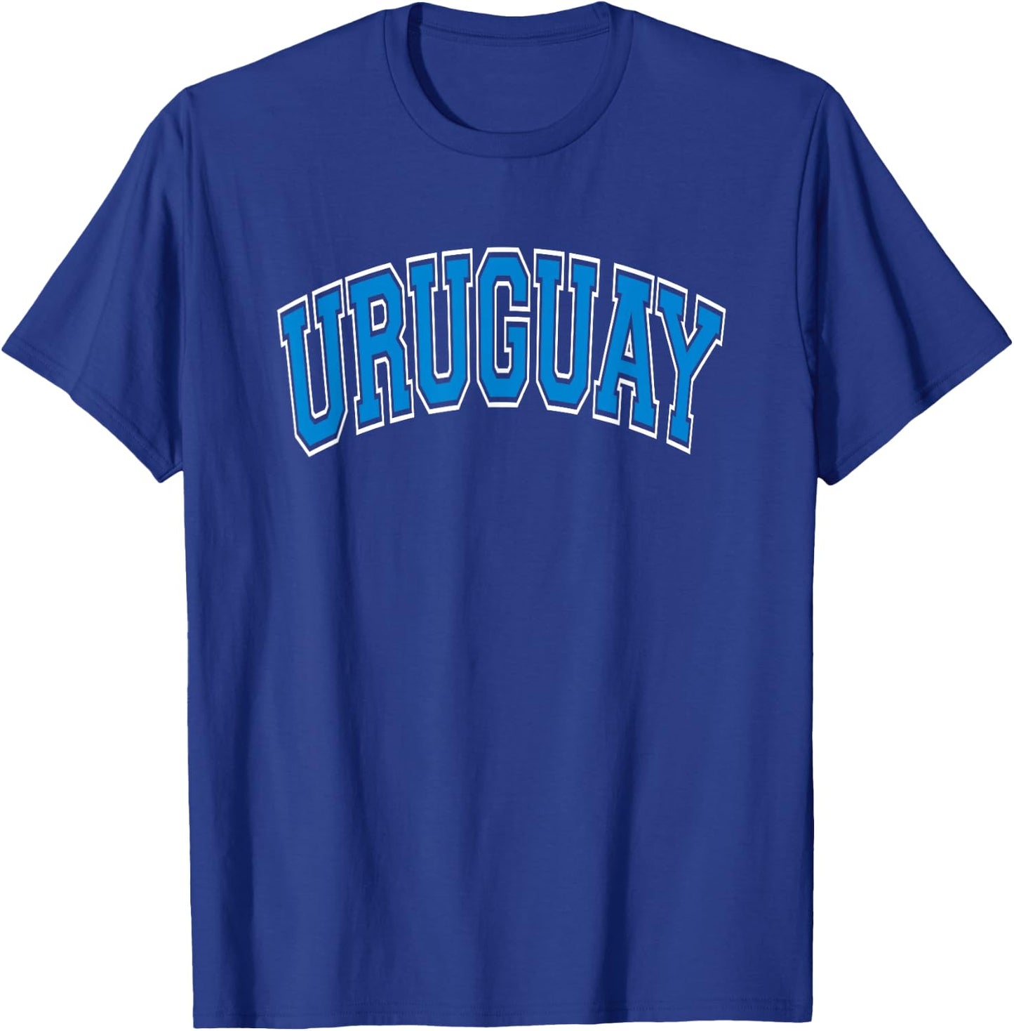 Uruguay Arched Blue Text T-Shirt - T-Shirt | Royal