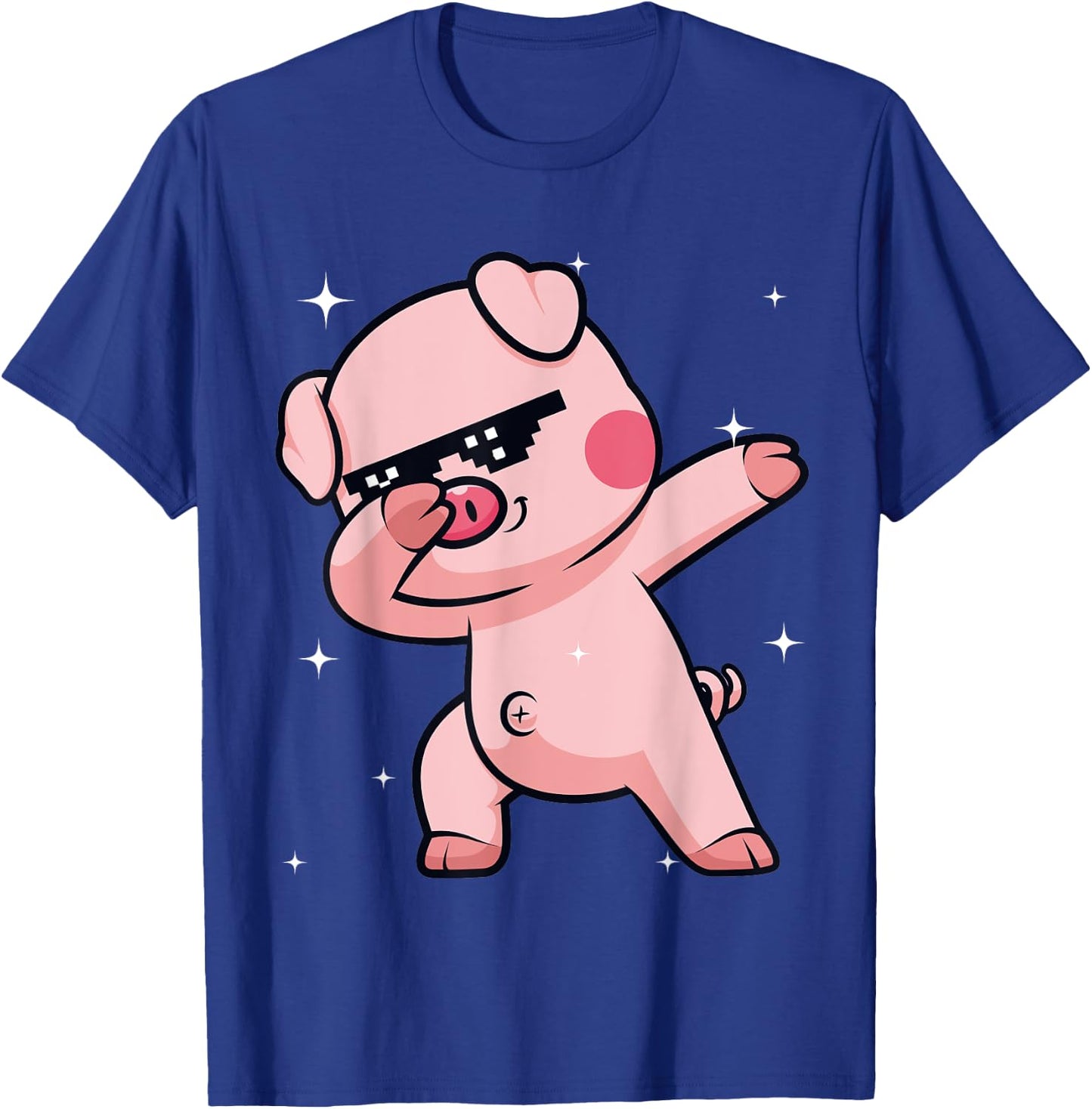 Men Women Kids Funny Pig Dabbing Animals Wildlife Parties T-Shirt - T-Shirt | Royal