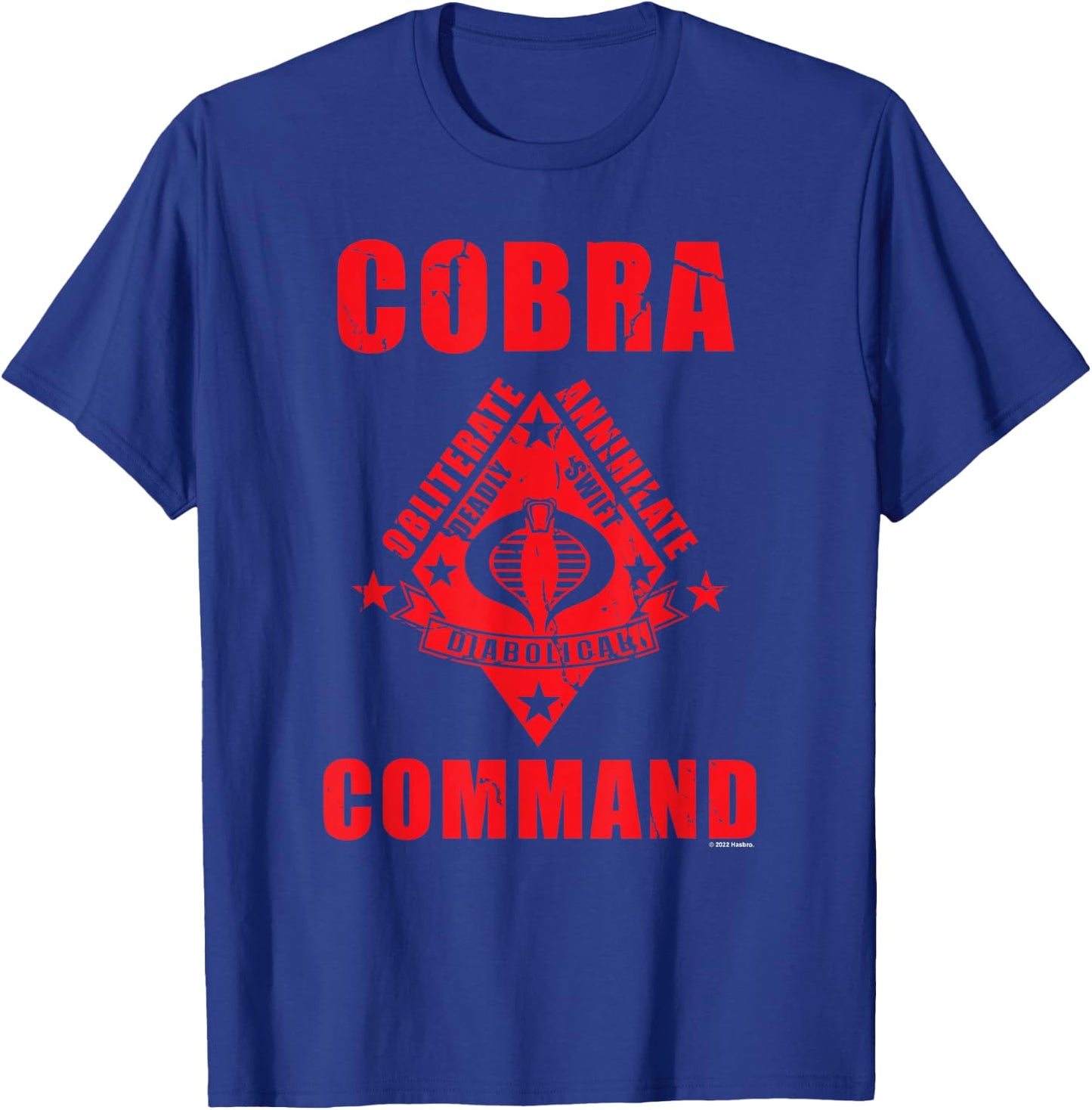 G.I. Joe Cobra Command Obliterate Annihilate Distressed Logo T-Shirt - T-Shirt | Royal