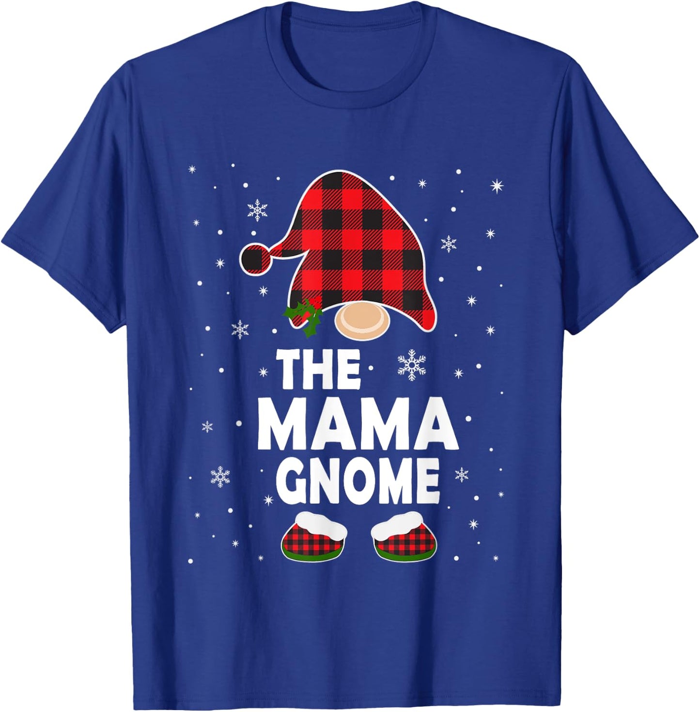 Mama Gnome Buffalo Plaid Matching Family Christmas Pajama T-Shirt - T-Shirt | Royal