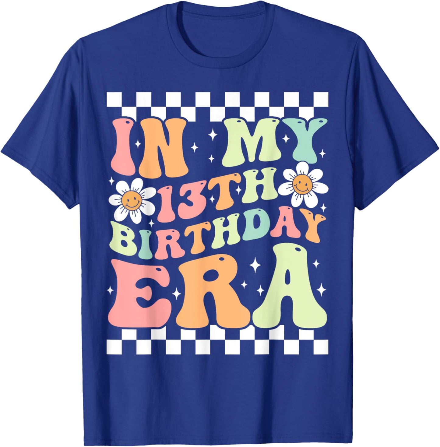 In My 13th Birthday Era Cute Groovy 13th Birthday Party T-Shirt - T-Shirt | Royal