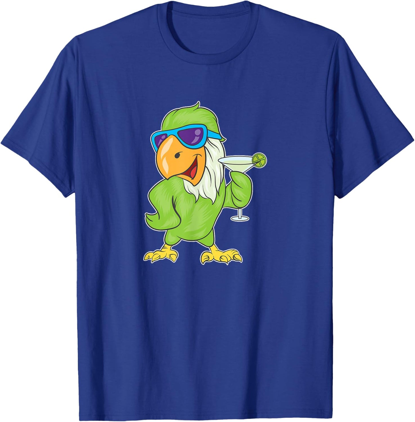 Parrots Tropical Drinking Margaritas T-Shirt - T-Shirt | Royal