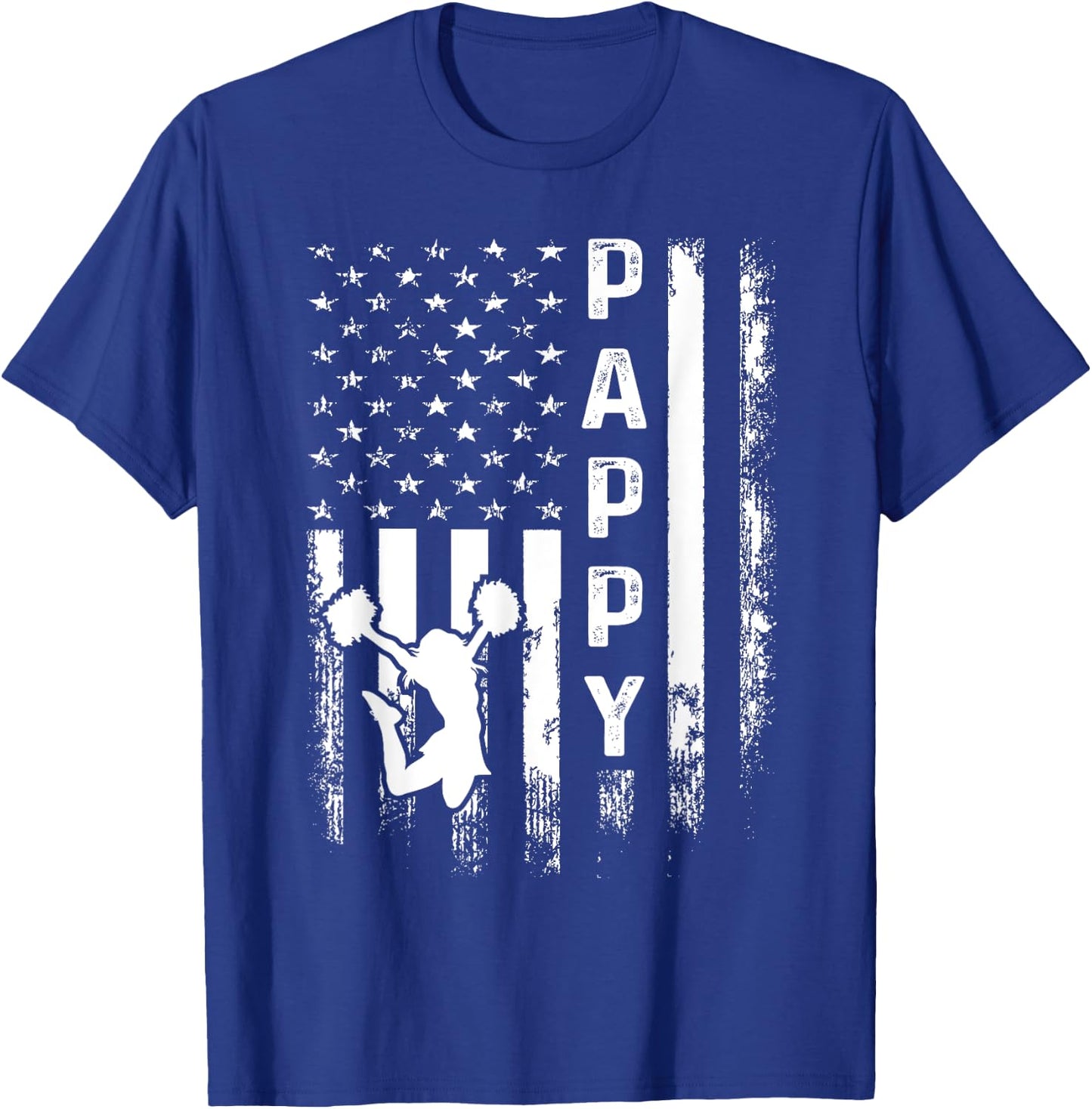 Cheer Pappy American Flag Cheerleading Cheerleader T-Shirt - T-Shirt | Royal