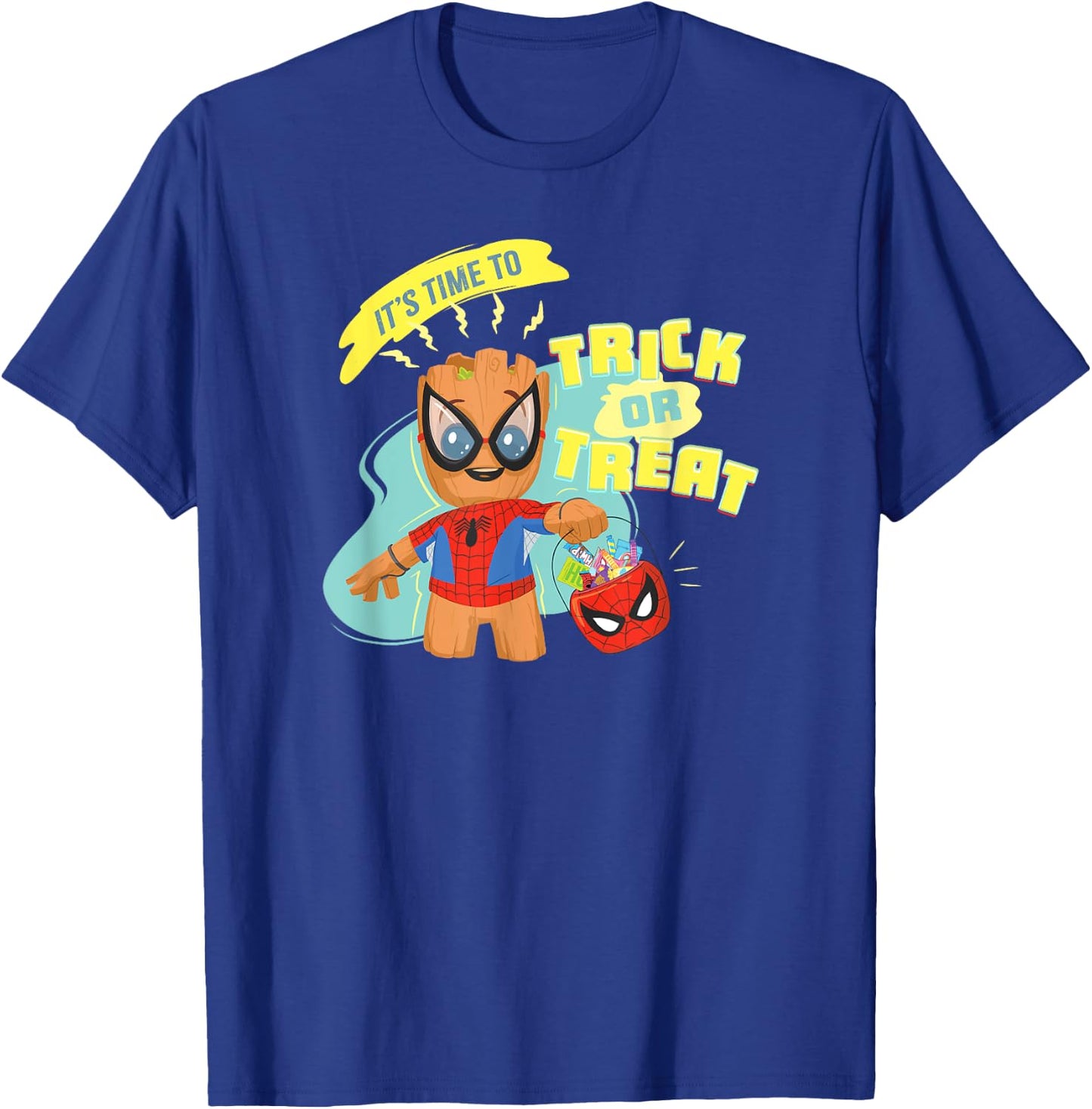 Marvel Groot in Spider-Man Costume Trick or Treat Halloween T-Shirt - T-Shirt | Royal