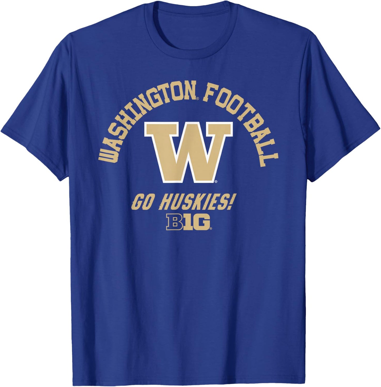 Elite Authentics -Youth Purple Washington Huskies NCAA Football , Small, Short Sleeve, , Classic Fit, Polyester 100% T-Shirt - T-Shirt | Royal