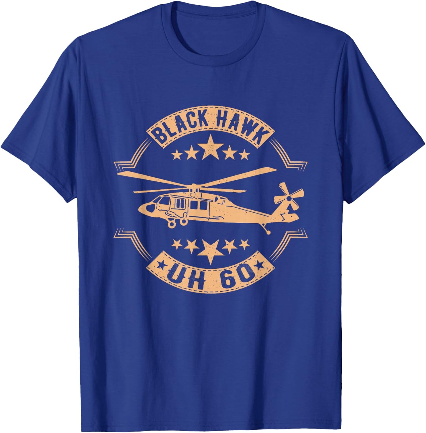 Patriotic USA Flag Military Helicopter UH-60 Black Hawk T-Shirt - T-Shirt | Royal