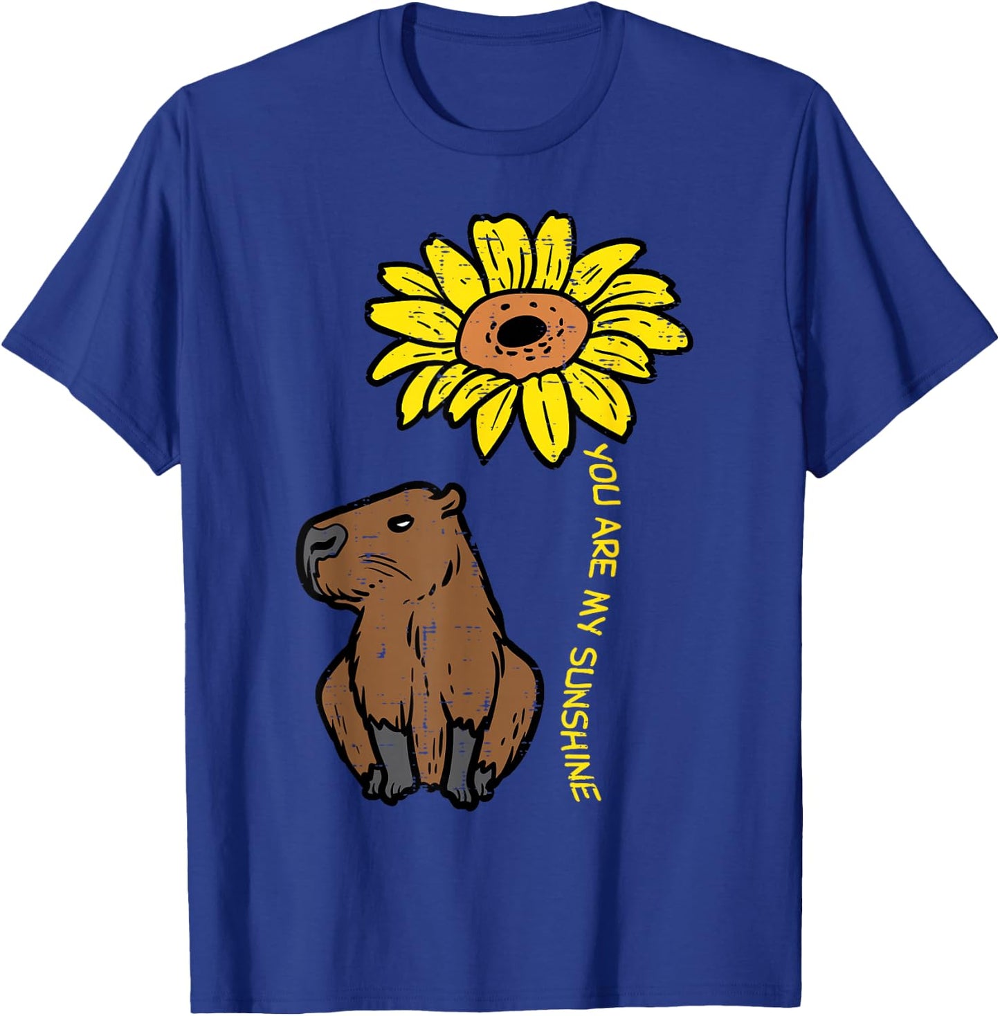 Capybara Sunflower You Are My Sunshine Capy Women Girls Kids T-Shirt - T-Shirt | Royal