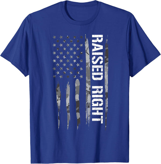 Patriotism Raised Right - American Flag Kids Men T-Shirt - T-Shirt | Royal