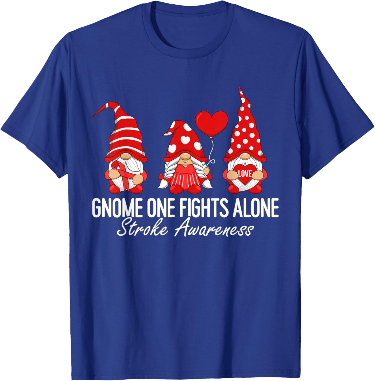 Stroke Awareness Support Squad In May We Wear Red Ribbon T-Shirt - T-Shirt | Royal