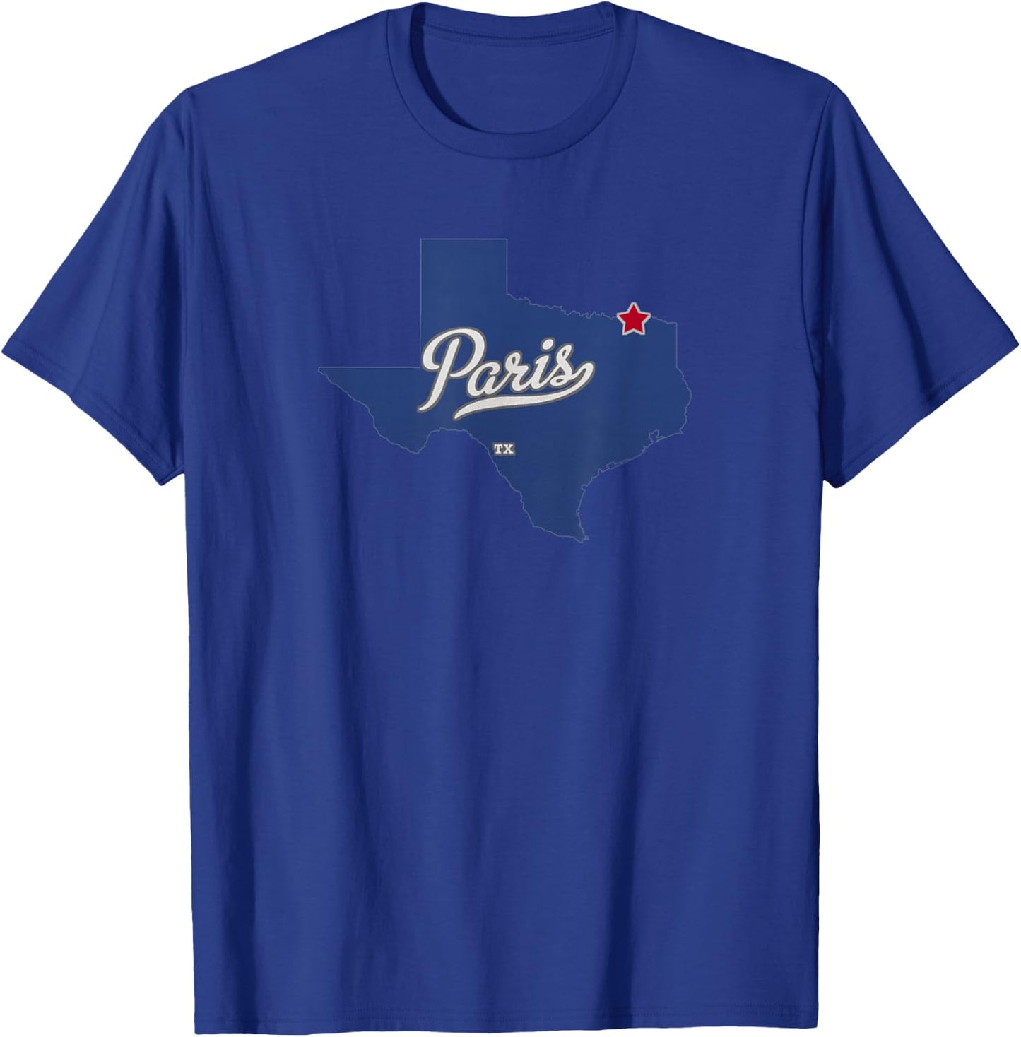 Paris Texas TX Map , Small, Black T-Shirt - T-Shirt | Royal