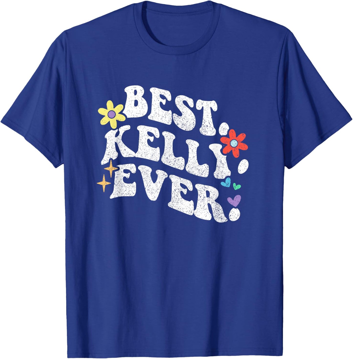 Retro Groovy Best Kelly Ever First Name Mother's Day Girl T-Shirt - T-Shirt | Royal