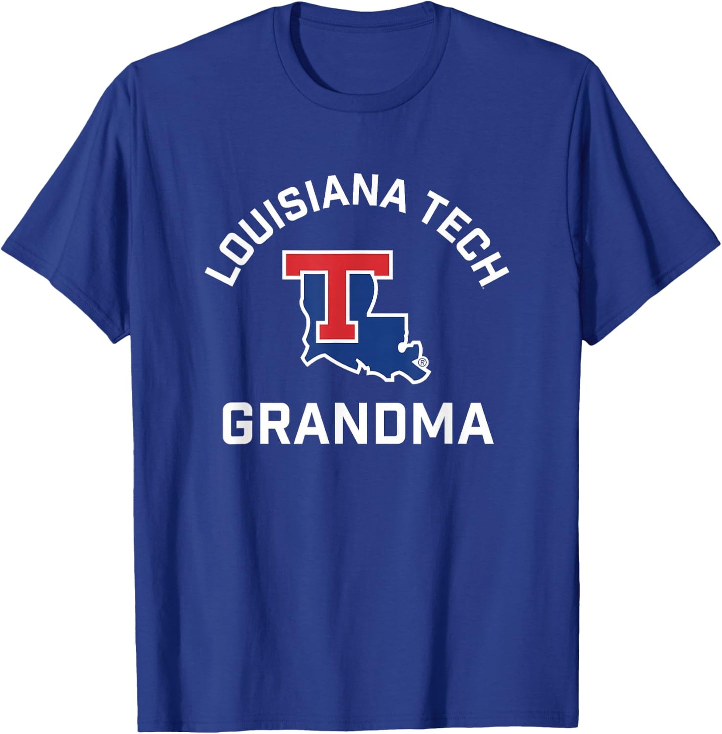 Campus Lab Louisiana Tech Bulldogs Arched Grandma - Blue, X-Small - Short Sleeve - - Classic Fit - Officially Licensed - Louisiana Tech University Fans, Students, and Alumni T-Shirt - T-Shirt | Royal