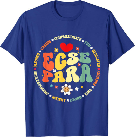 Groovy Early Childhood Special Education SPED ECSE Para T-Shirt - T-Shirt | Royal