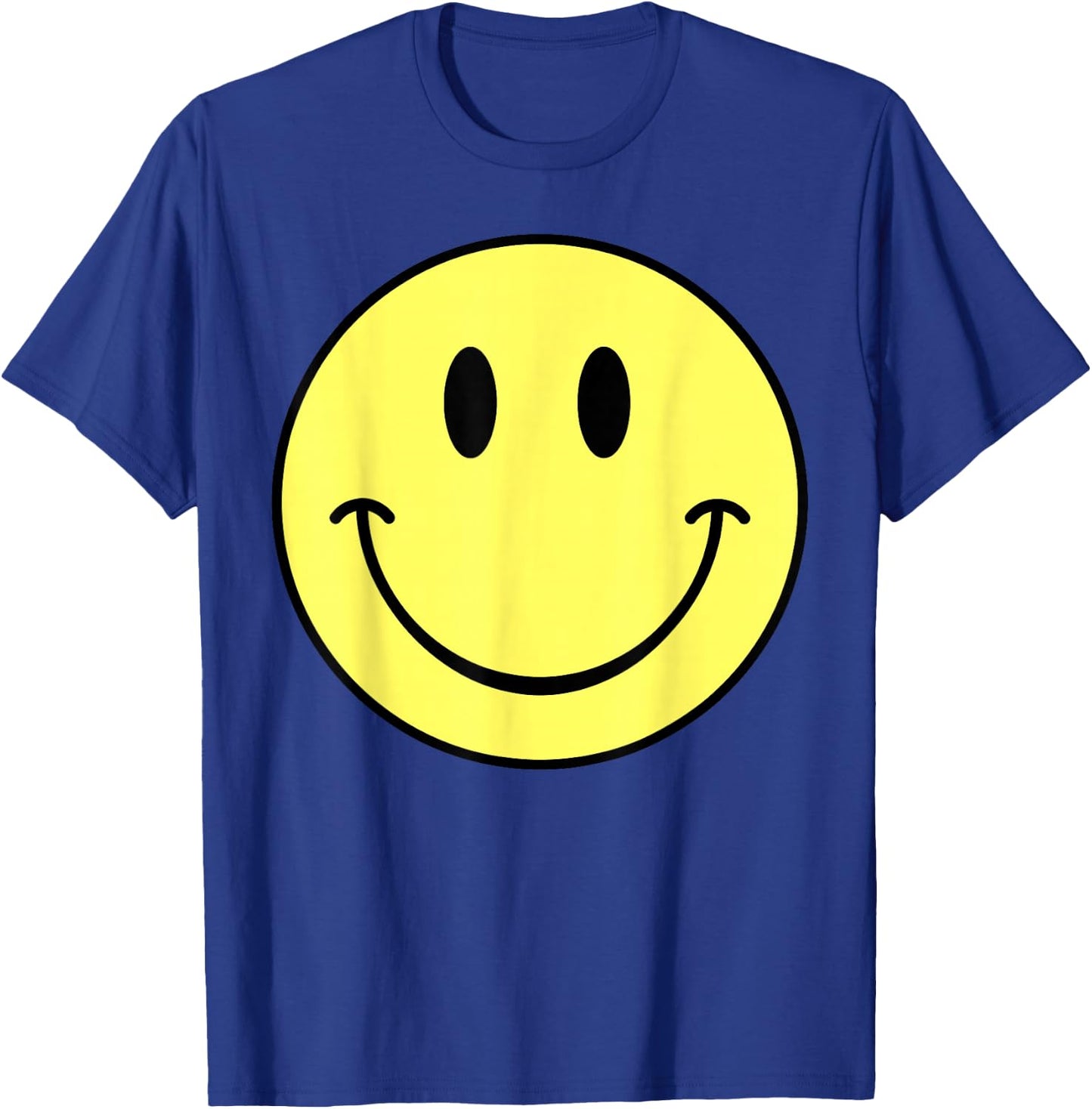 70s Yellow Smile Face Happy Cute Smiling Face Funny Retro T-Shirt - T-Shirt | Royal