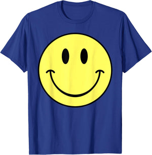 70s Yellow Smile Face Happy Cute Smiling Face Funny Retro T-Shirt - T-Shirt | Royal