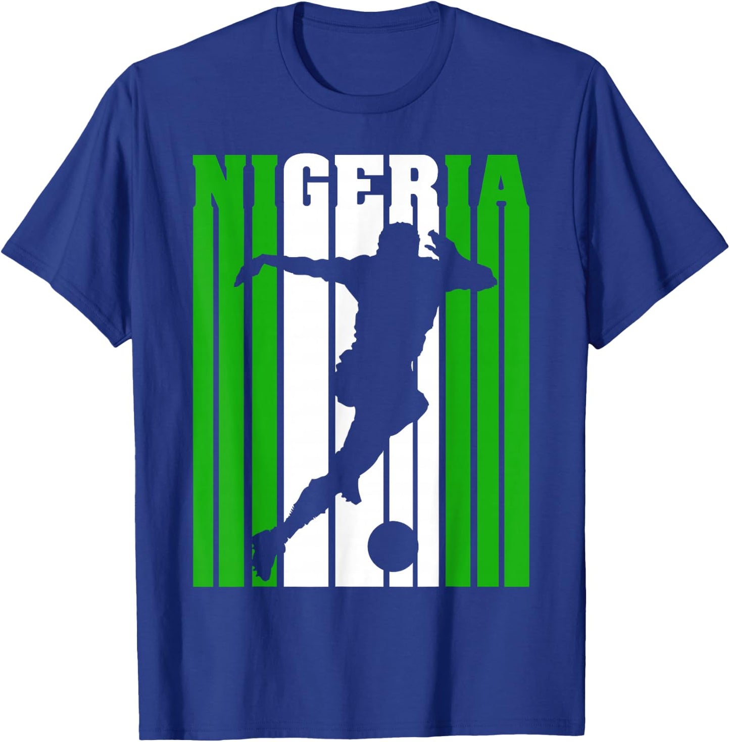 Nigeria Nigerian Flag Soccer Football T-Shirt - T-Shirt | Royal