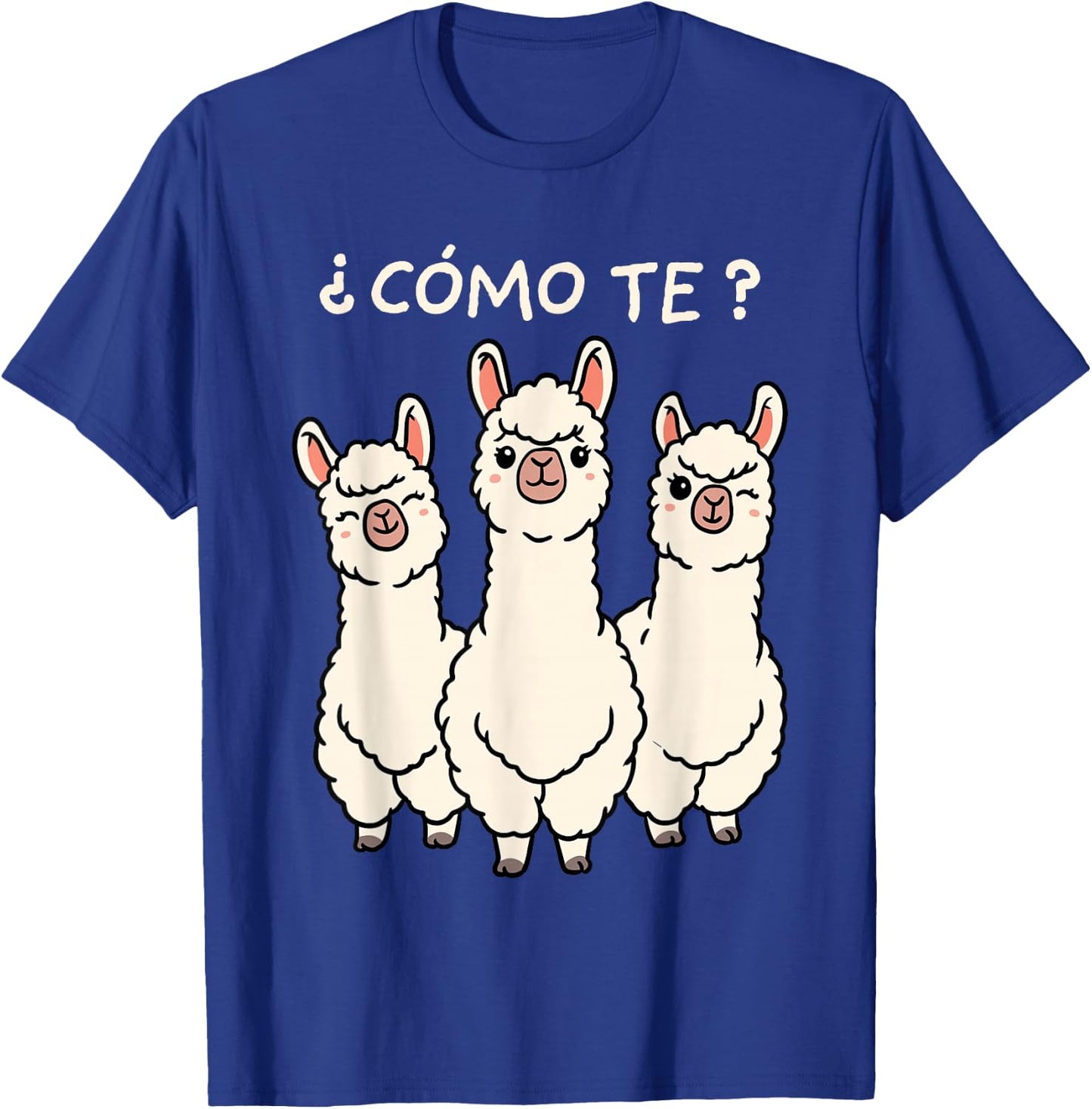 Como Te Llamas Shirt Funny Llama Spanish Teacher Joke T-Shirt - T-Shirt | Royal