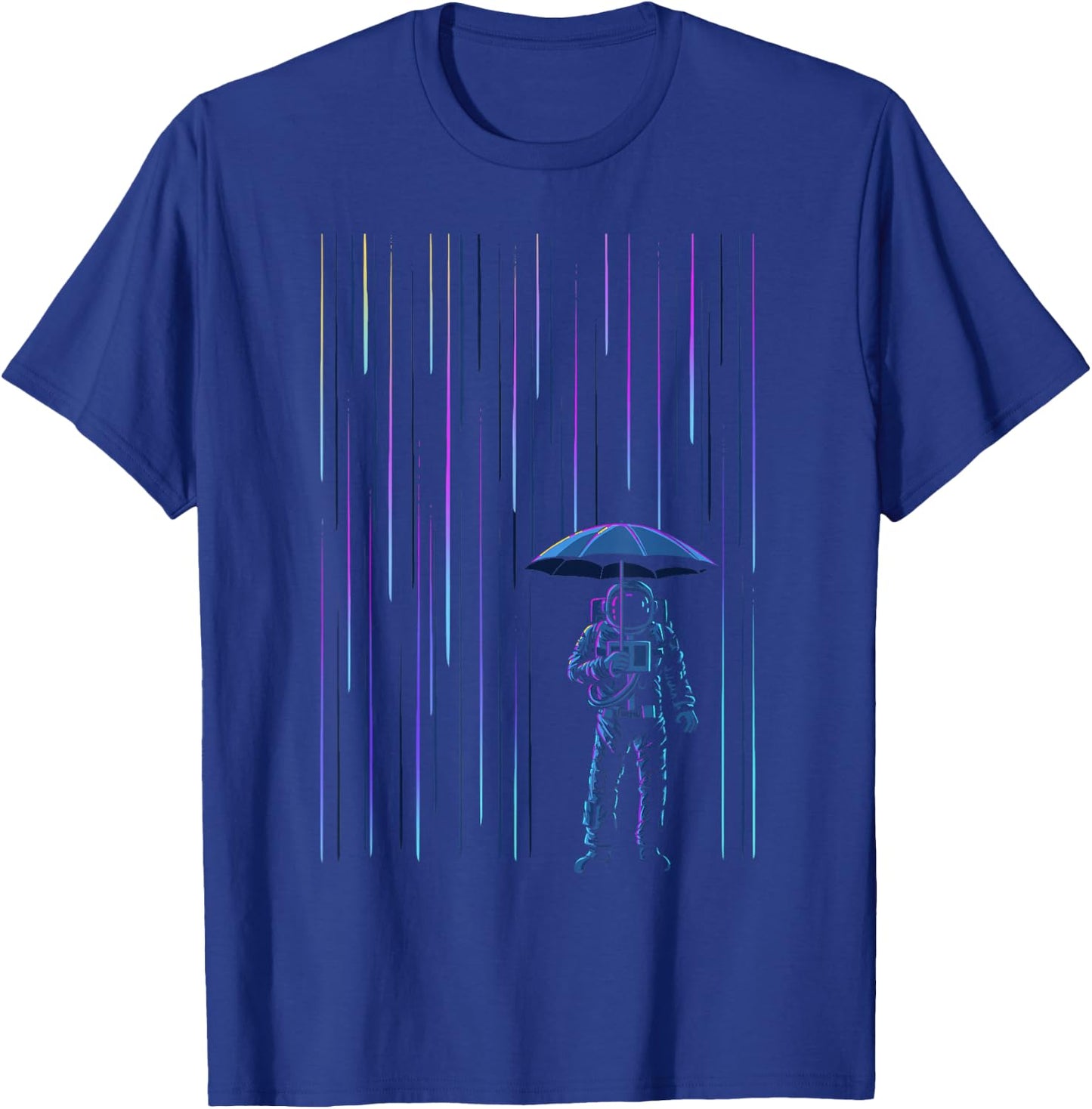Meteor Shower Surreal Space Astronaut T-Shirt - T-Shirt | Royal