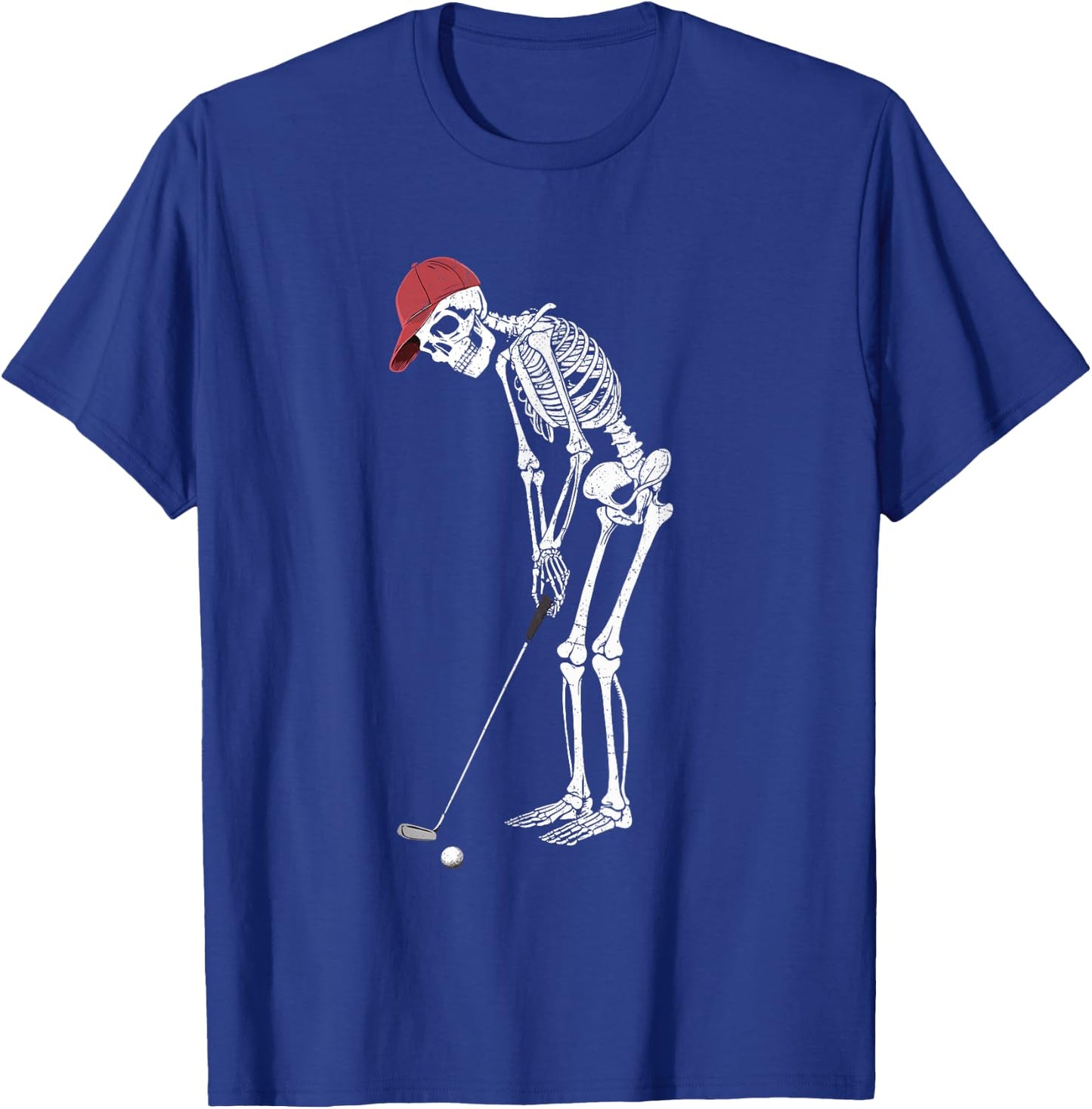 Golf Skeleton Halloween Player Catcher Boys Kids T-Shirt - T-Shirt | Royal