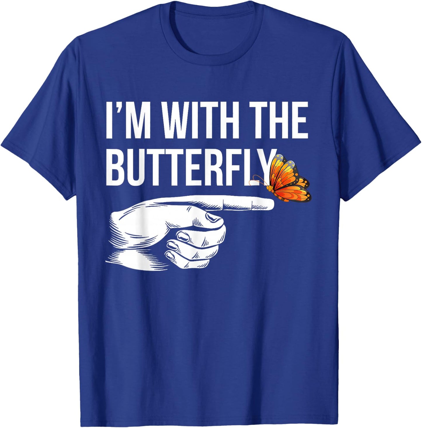 I'm With Butterfly Party Matching Couples Halloween Costume T-Shirt - T-Shirt | Royal