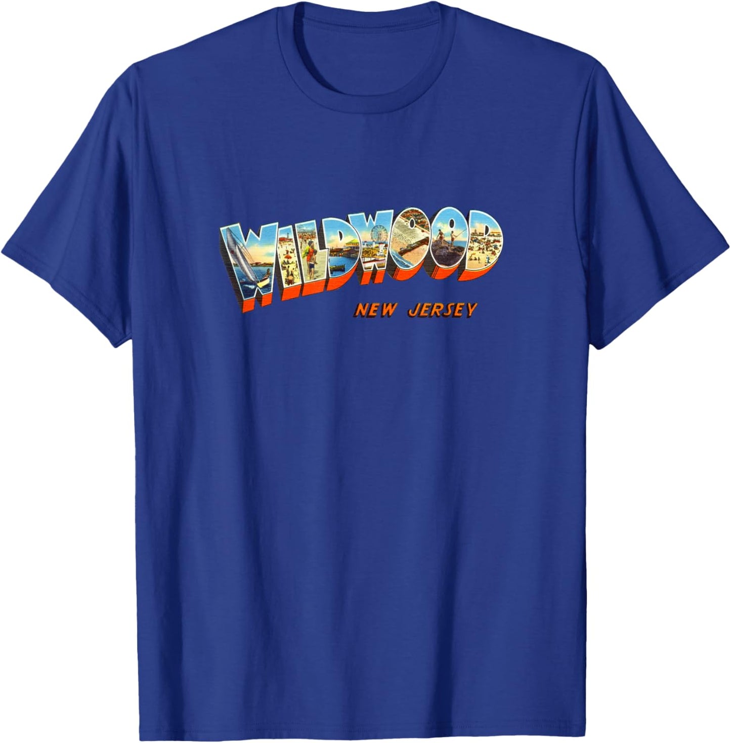 Wildwood Wildwood NJ Shirt Men & Women Retro Vintage T-Shirt - T-Shirt | Royal