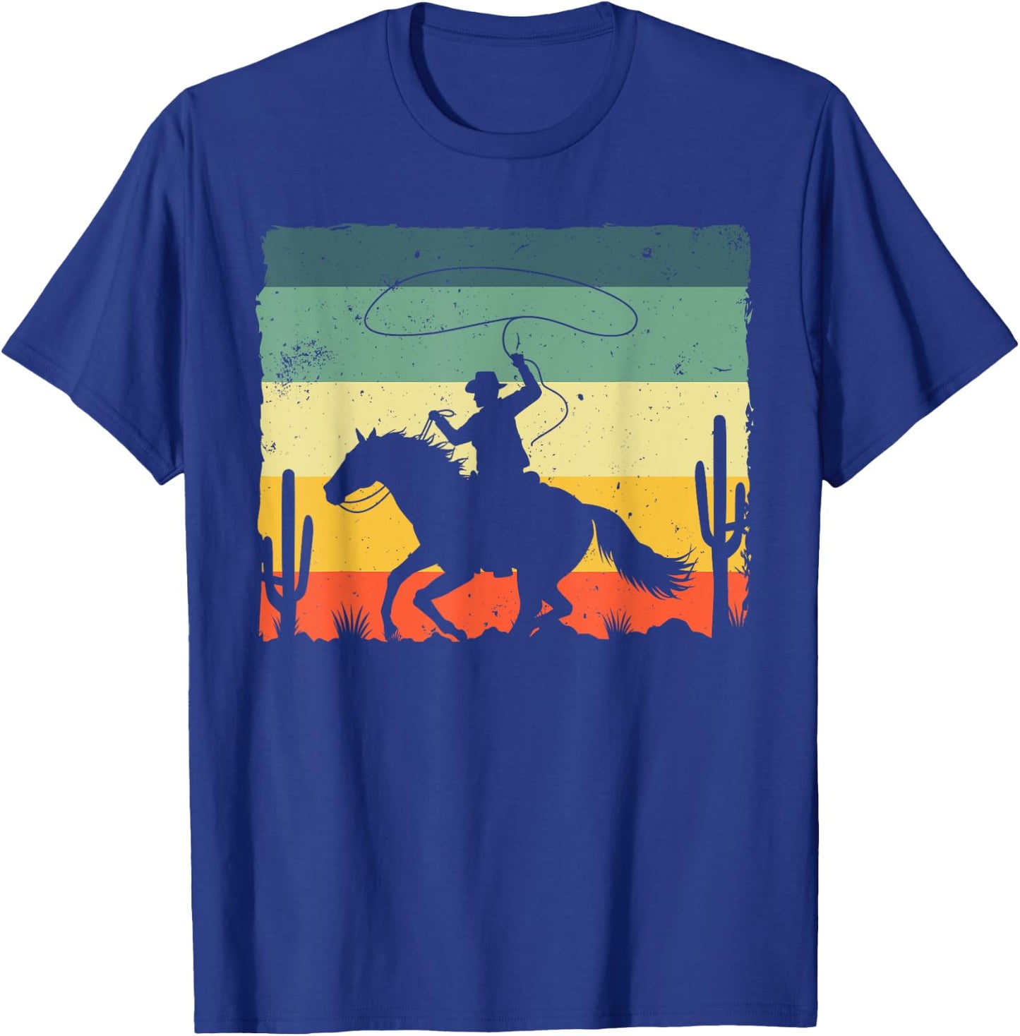 Retro Western Cowboy Design Boys Horse Rider Cowboy T-Shirt - T-Shirt | Royal