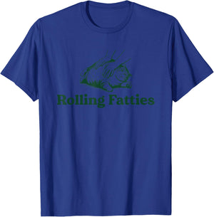 Cat Rolling Fatties Funny T-Shirt - T-Shirt | Royal