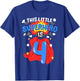 This Little Superhero is 4 Kids Boys 4th Birthday Party T-Shirt - T-Shirt | Royal