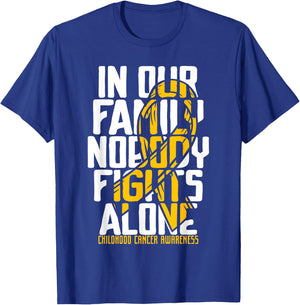 Childhood Cancer Support Family Childhood Cancer Awareness T-Shirt - T-Shirt | Royal