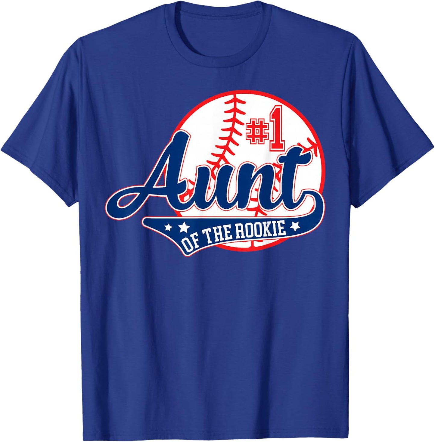 Aunt Rookie of Year 1st Birthday Baseball Theme Matching T-Shirt - T-Shirt | Royal