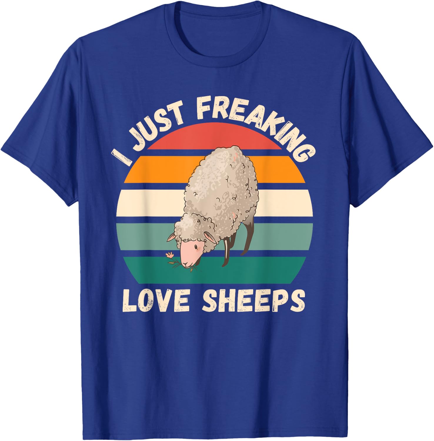 Retro Sheeps I Just Freaking Love Sheeps Animals Lover T-Shirt - T-Shirt | Royal