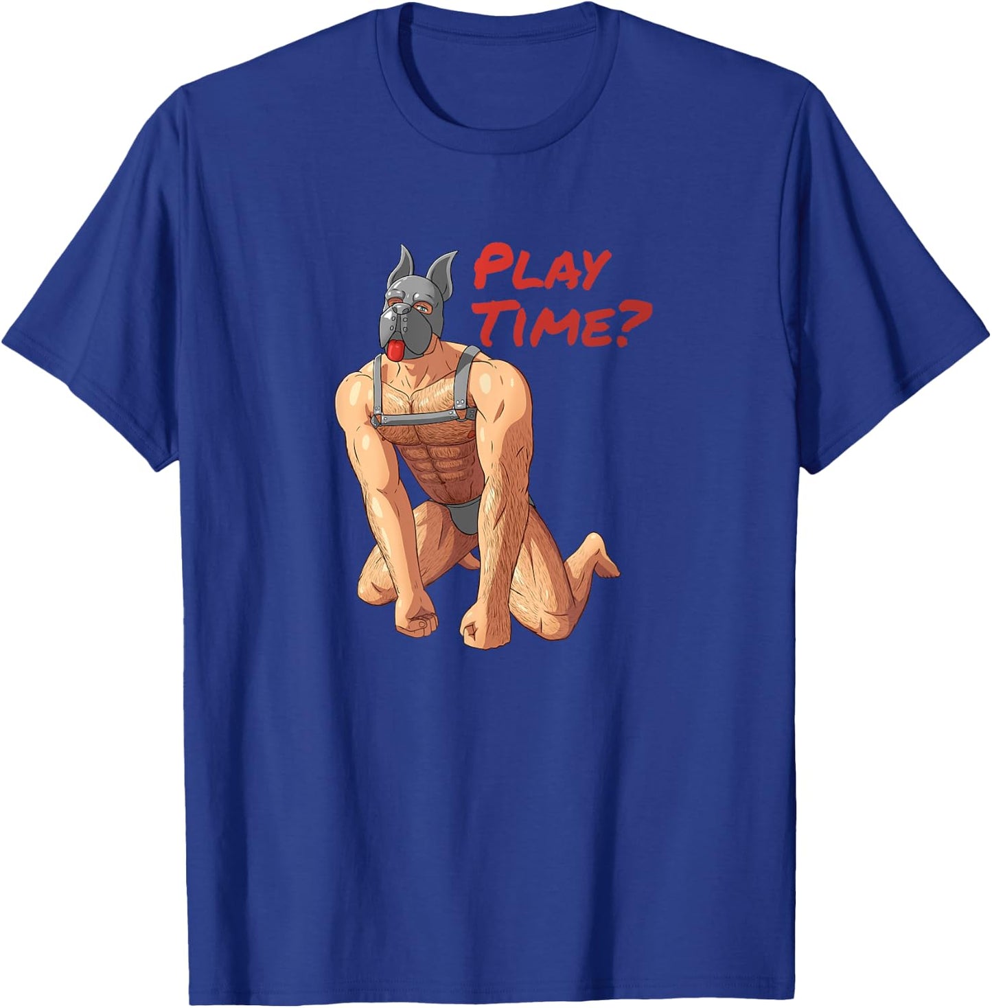 Gay Pup Play Leather Harness Puppy Play Muscle Kink Pride T-Shirt - T-Shirt | Royal