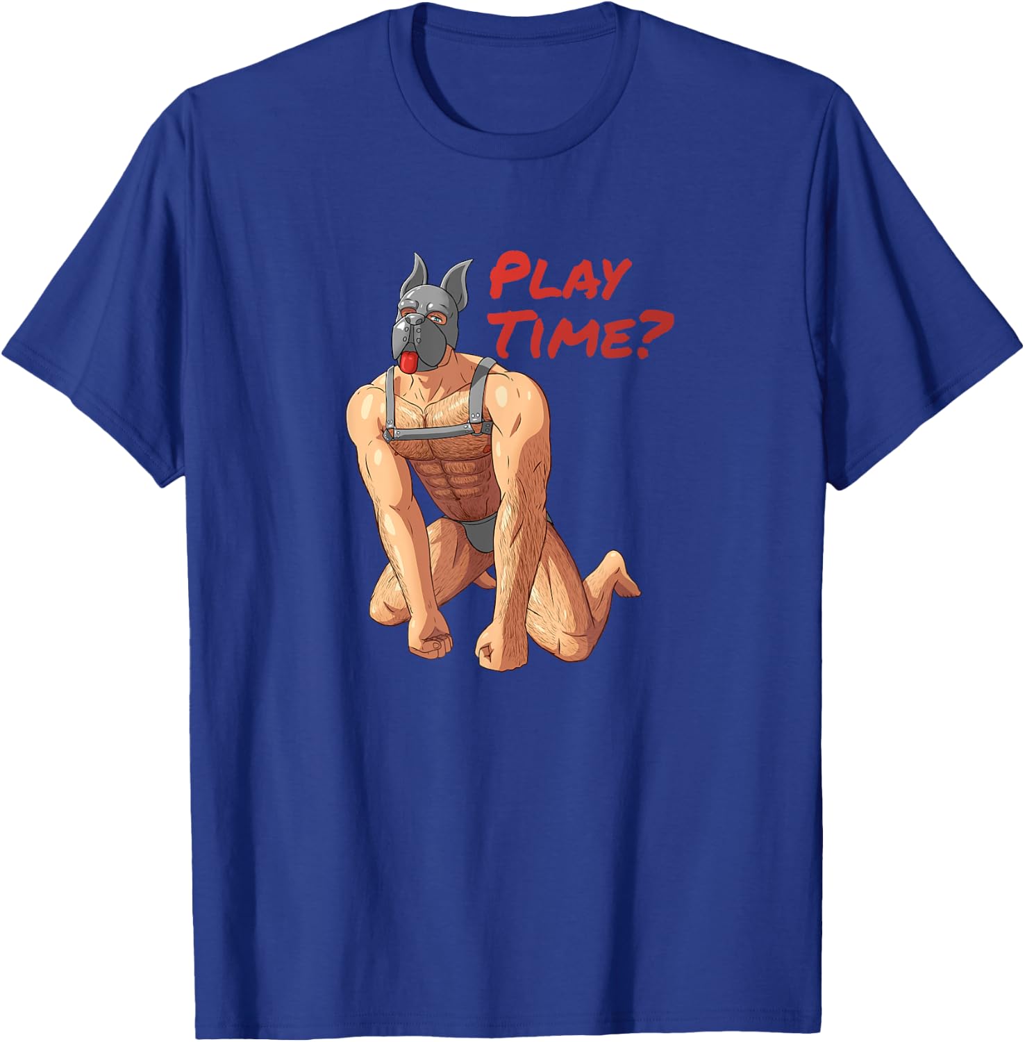 Gay Pup Play Leather Harness Puppy Play Muscle Kink Pride T-Shirt - T-Shirt | Royal