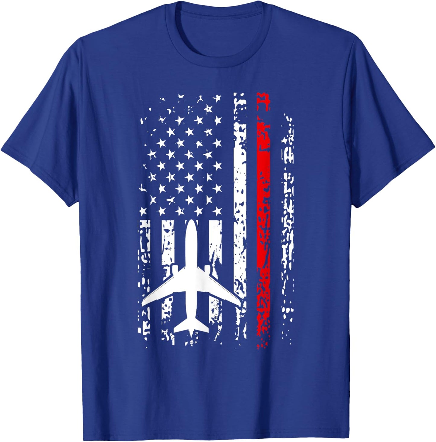 Airport Firefighter Shirt Thin Red Line Airport Fireman Gift T-Shirt - T-Shirt | Royal