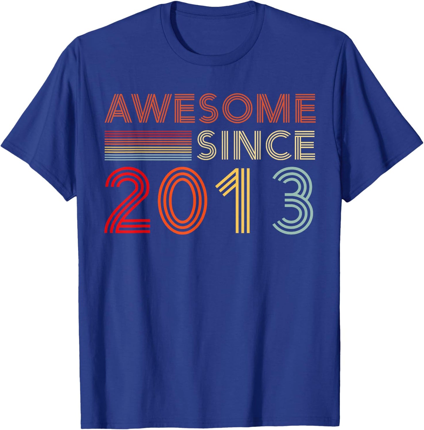 Vintage Awesome Since 2013 Retro Classic Birthday Est 2013 T-Shirt - T-Shirt | Royal