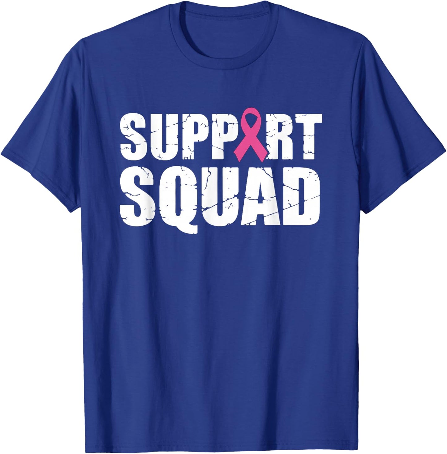 Support Squad Pink Ribbon Breast Cancer Awareness Women T-Shirt - T-Shirt | Royal