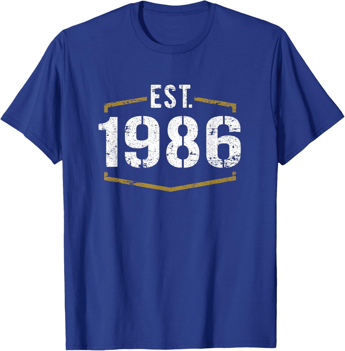 Est 1986 Vintage Style Established 1986 Birthday Design T-Shirt - T-Shirt | Royal