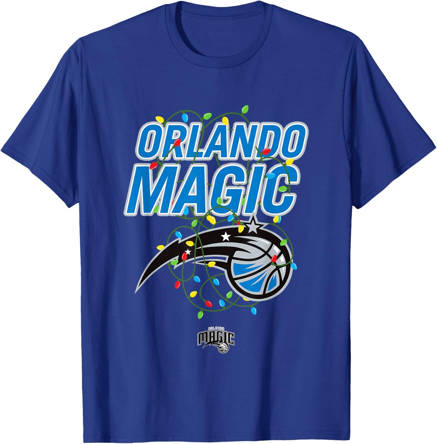 NBA Orlando Magic Christmas Lights Holiday Logo T-Shirt - T-Shirt | Royal