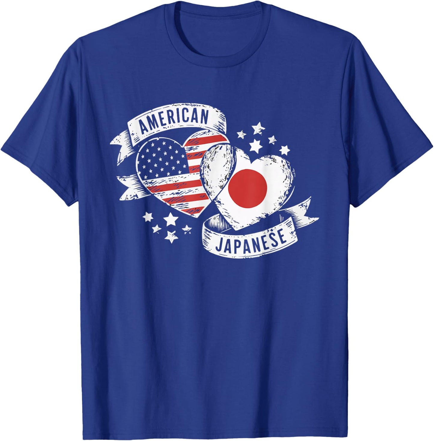Half Japanese Half American USA Flag Japan America T-Shirt - T-Shirt | Royal