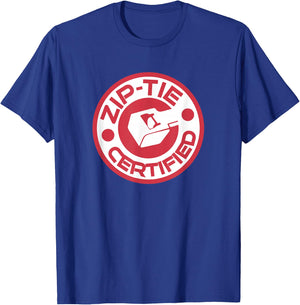 Zip Tie Certified ZipTie Technician Fix It Man Jimmy Rigging T-Shirt - T-Shirt | Royal