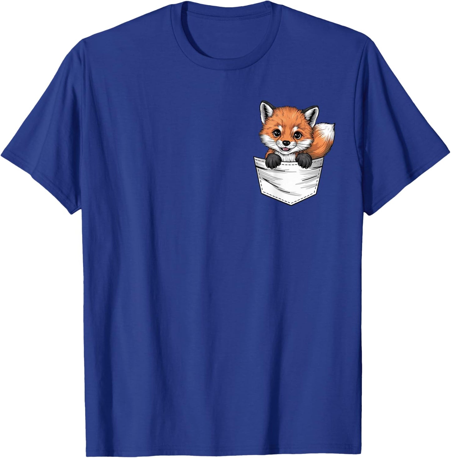 Baby Fox In The Pocket Cute Fox T-Shirt - T-Shirt | Royal