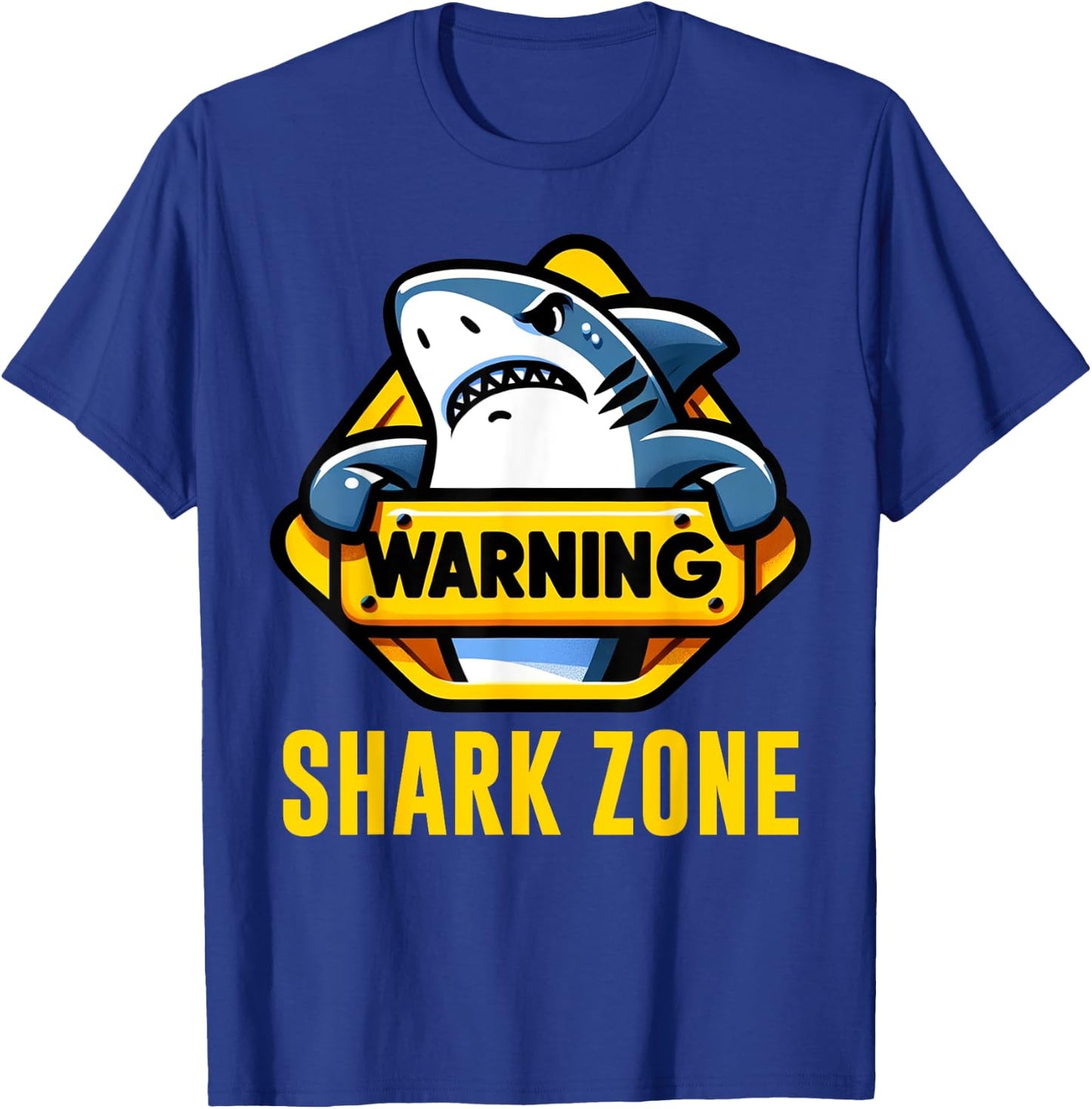 Cool Shark Warning Shark Zone Beach Funny Shark , Small, Black T-Shirt - T-Shirt | Royal