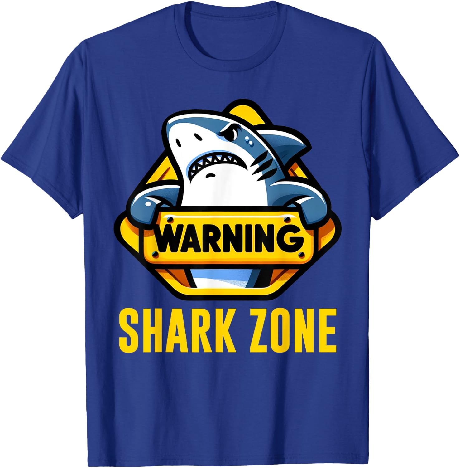 Cool Shark Warning Shark Zone Beach Funny Shark , Small, Black T-Shirt - T-Shirt | Royal