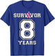 8 Years Breast Cancer Survivor Pink Ribbon Awareness ZL T-Shirt - T-Shirt | Royal