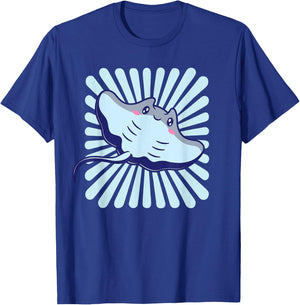 Stingray Manta Ray Kawaii Sea Ocean Animal T-Shirt - T-Shirt | Royal