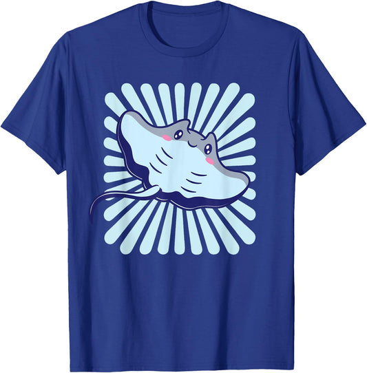 Stingray Manta Ray Kawaii Sea Ocean Animal T-Shirt - T-Shirt | Royal