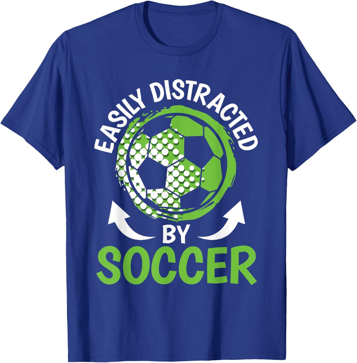 Easily Distracted By Soccer Men Boys Kids Soccer Player T-Shirt - T-Shirt | Royal