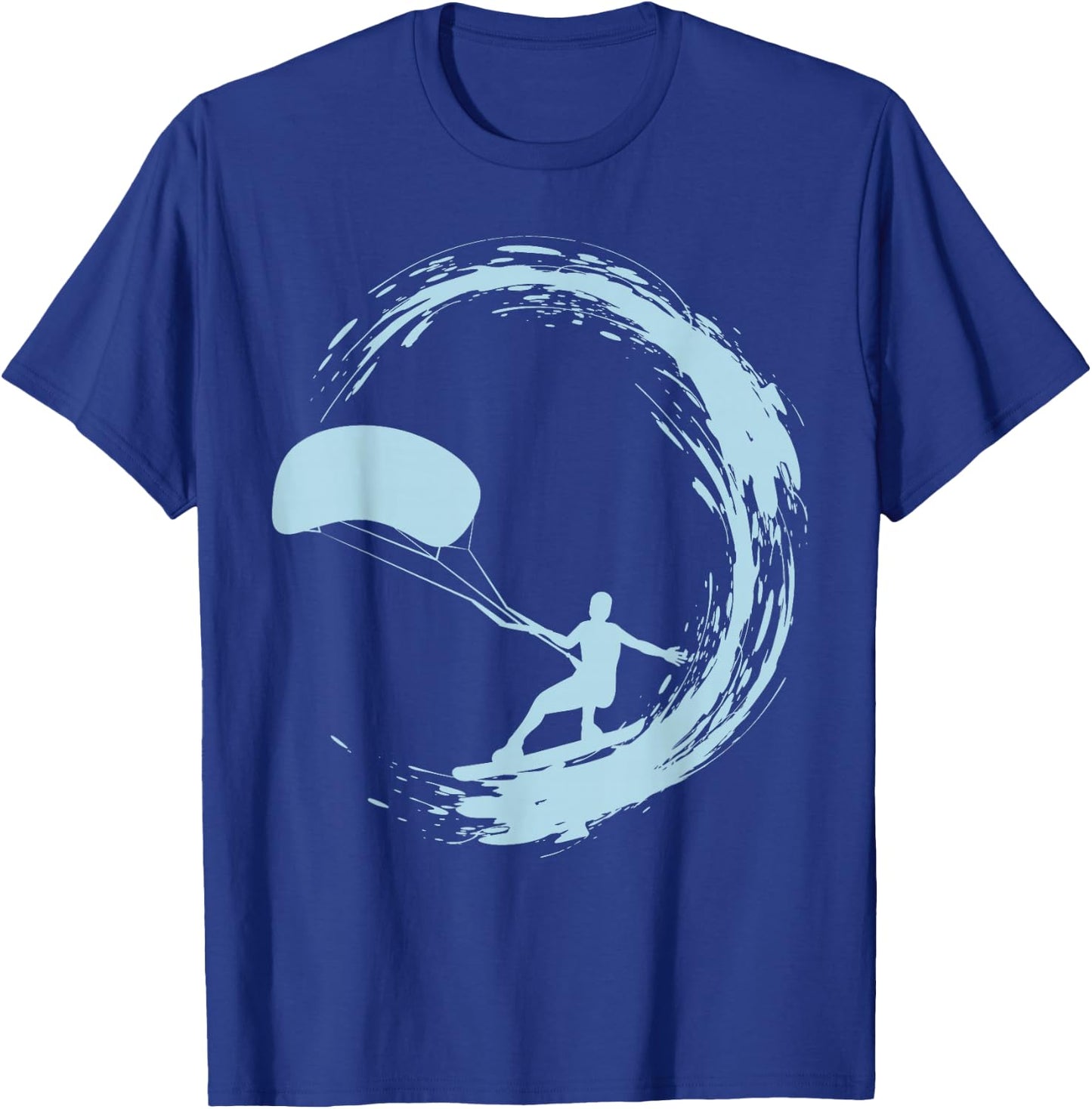 Kite Surfing - Kiter in Wave in the Sea on the Beach Kitesurfer T-Shirt - T-Shirt | Royal
