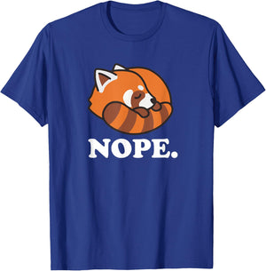 Girls Cute Kawaii NOPE Nap Sleep Red Panda Lover T-Shirt - T-Shirt | Royal