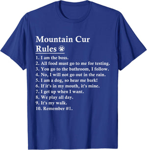 Funny Mountain Cur Dog Rules Women Kids T-Shirt - T-Shirt | Royal